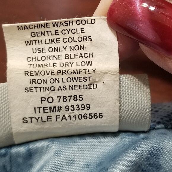 Samantha's Style Shoppe Jacket Blue Colors Button Up Lng Slve Flap Pockets Sz 1X - Picture 8 of 8